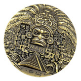 Bbb 80mm Dia Maia Asteca Verde Bronze Moeda Medalhão Art