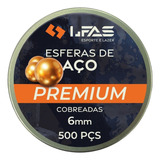 Bbs Munição Esfera De Aço 6mm Cobreada 500 Un Airgun - Lfas