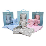 Bebê Naninha Pelúcia Macia Safári Elefante Rosa, Azul, Cinza