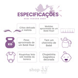 Bebê Reborn Baby Boneca Menina Silicone Realista Completo