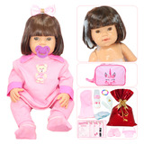 Bebê Reborn Baby Boneca Realista Enxoval Completo Silicone