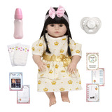Bebê Reborn Boneca Princesa Menina Morena Silicone Promoção