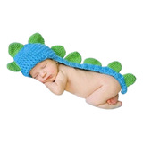 Bebê Rn Dinossauro Foto Adereços Touca Longa Crochê Newborn