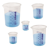 Becker Bequer 50 + 100 + 250 + 600 + 1000 Ml Plástico