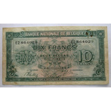Belgica: Bela Cédula 10 Francs 1943 - Segunda Guerra Mundial