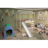 Beliche Infantil Com Escorregador Solteiro Manuela Br/nat