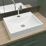  Beltempo Coral Bt-2171 Cuba Pia De Apoio Para Banheiro Lavabo 50x40 Acabamento Brilhante Cor Branco