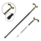 Bengala De Apoio Antiderrapante Clássica Bronze Adaga 92 Cm Cor Preto