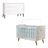 Berço Americano Lorena E Cômoda Infantil Theo 1 Porta
