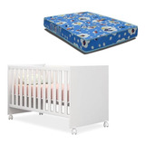 Berço Americano Mini Cama 100 Branco Brilho E Colchão