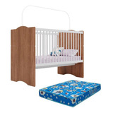 Berço Americano Mini Cama Alegria Branco Brilho Carvalho