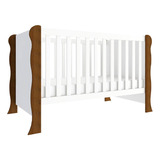 Berço Americano Mini Cama Ariel Branco Acetinado Amadeirado