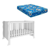 Berço Americano Mini Cama Ariel Branco Com Colchão Ortobom