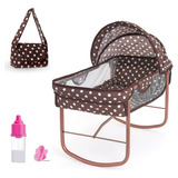 Berço Balanço Para Boneca Bebê Reborn Ninar Milano C/ Bolsa
