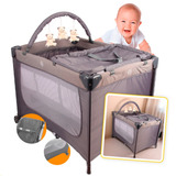 Berço Bebe Baby Portatil Compacto Joly Chiqueirinho Cinza