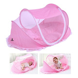 Berço Bebê Portátil Tenda Mosquiteiro Cama 3 Peças Menina