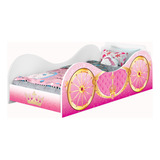 Berço Cama Carro Solteiro Carruagem Rosa P/ Colchão 188x88