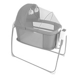 Berço Cercado Completo Bebe Techno Balanço Automático Cinza