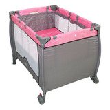 Berço Cercado Portátil Vira Chiqueirinho Compact Baby Style Rosa