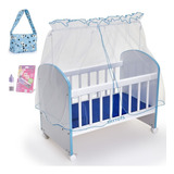 Berço De Boneca Reborn Brinquedo Ninar Infantil Luxo Milan
