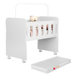 Berço Mini Berço Bed Side Com Colchão 2 X 1 Com Trocador