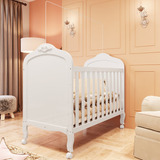 Berço Mini Cama 2 Em 1 Elô Móveis Peroba Branco Fg