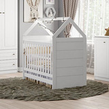 Berço Mini Cama Montessoriano Cabana Mdf Branco Quarto Bebê