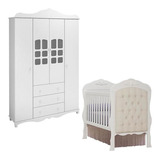 Berço Realeza Com Capitonê Bege E Guarda Roupa Imperial 4