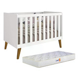 Berço Retrô Ayla Com Colchão D18 De 10cm - Reller Móveis