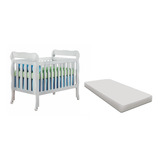 Berço Vira Mini Cama Americano 100% Mdf Com Colchão D-18
