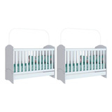 Berço/mini Cama Infantil Bala De Menta 3 Em 1 (2un) Branco-h
