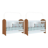 Berço/mini Cama Infantil Bala De Menta 3 Em 1 (2un) Rústico