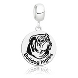 Berloque Bulldog Inglês Personalizado Em Prata