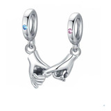 Berloque Mãos Dadas Prata 925 Charm Para Pandora E Vivara