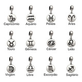 Berloque Pingente Signo Astrologia Prata 925 Pulseira