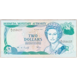Bermuda: Bela Cédula 2 Dollars 1997 Fe - Rainha