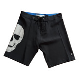 Bermuda Agua Elastano Mcd Original Boardshort Caveira Preta