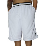 Bermuda Basquete M10 Lisa Dry Sport Branco Academia Treino