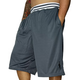 Bermuda Basquete M10 Lisa Dry Sport Cinza Academia Treino