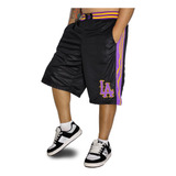 Bermuda Basquete M10 Pro La Los Angeles Preto