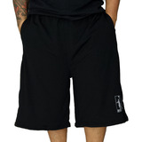 Bermuda Basquete Plus Size M10 Faixa Preto Larga Academia