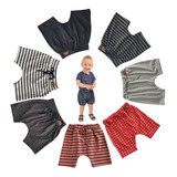 Bermuda De Bebê Moletom Moletinho Kit Com 4 Peças