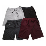Bermuda De Moletom Moleton Kit Com 4 Bermudas