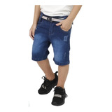 Bermuda Infantil Jeans Menino Short Regulador