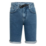 Bermuda Jeans 5 Pocket Moletom Cadarço Calvin Klein