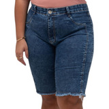 Bermuda Jeans C Elastano Feminino Cintura