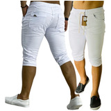 Bermuda Jeans Jogger Capri 3/4 Masculina Saruel Short Slim