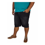 Bermuda Jeans Masculina Moda Plus Size Com Elastano 