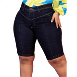 Bermuda Jeans Plus Size Feminino Cintura