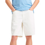 Bermuda Levis Jeans Masculina 412 Slim Shorts Stretch Branco